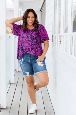 Proud Poppy Clothing Phoebe Purple Leopard Top Online