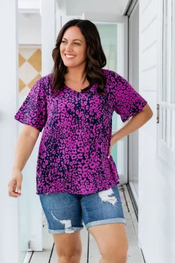 Proud Poppy Clothing Phoebe Purple Leopard Top Online