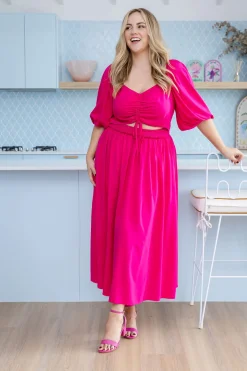 Proud Poppy Clothing Pippa Cut Out Dress in Pink Discount