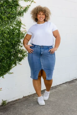 Proud Poppy Clothing Riley Denim Midi Skirt Online