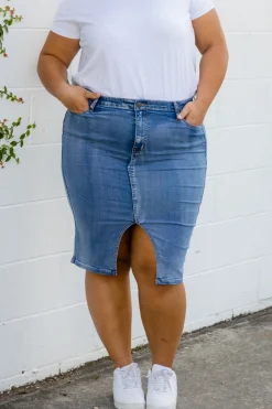 Proud Poppy Clothing Riley Denim Midi Skirt Online
