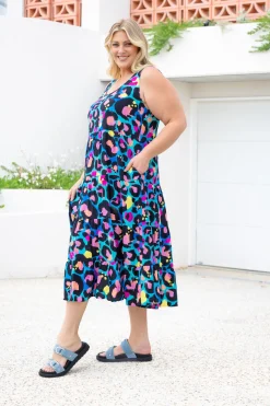Proud Poppy Clothing Ronnie Dress in Kasey Leopard by Kasey Rainbow Clearance