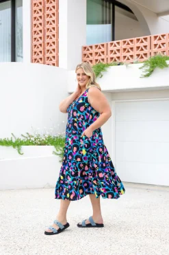 Proud Poppy Clothing Ronnie Dress in Kasey Leopard by Kasey Rainbow Clearance