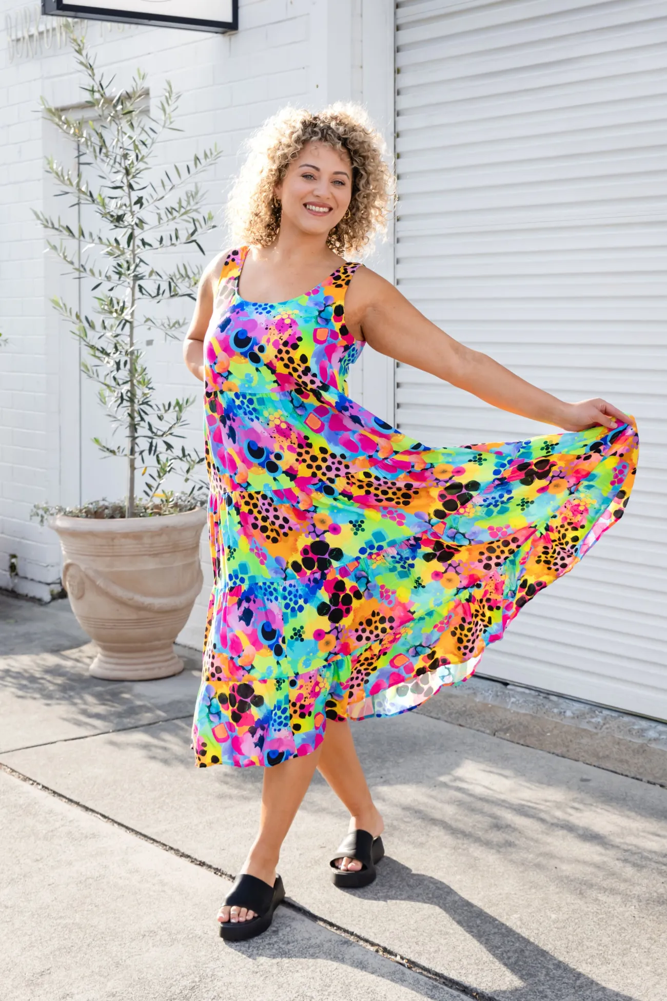 Proud Poppy Clothing Ronnie Maxi Dress in Messy Mind by Kasey Rainbow Discount