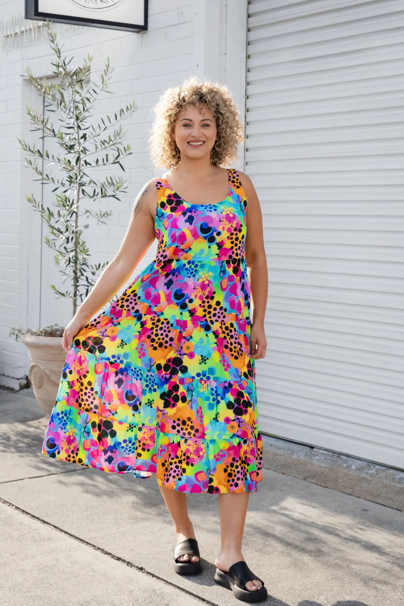 Proud Poppy Clothing Ronnie Maxi Dress in Messy Mind by Kasey Rainbow Discount