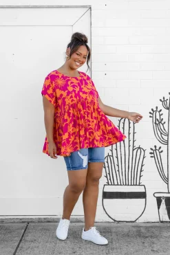 Proud Poppy Clothing Sally Top in Pink & Orange Pink&Orange Online