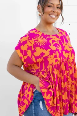 Proud Poppy Clothing Sally Top in Pink & Orange Pink&Orange Online