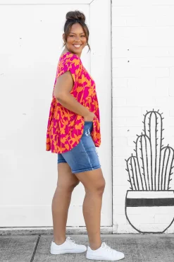 Proud Poppy Clothing Sally Top in Pink & Orange Pink&Orange Online