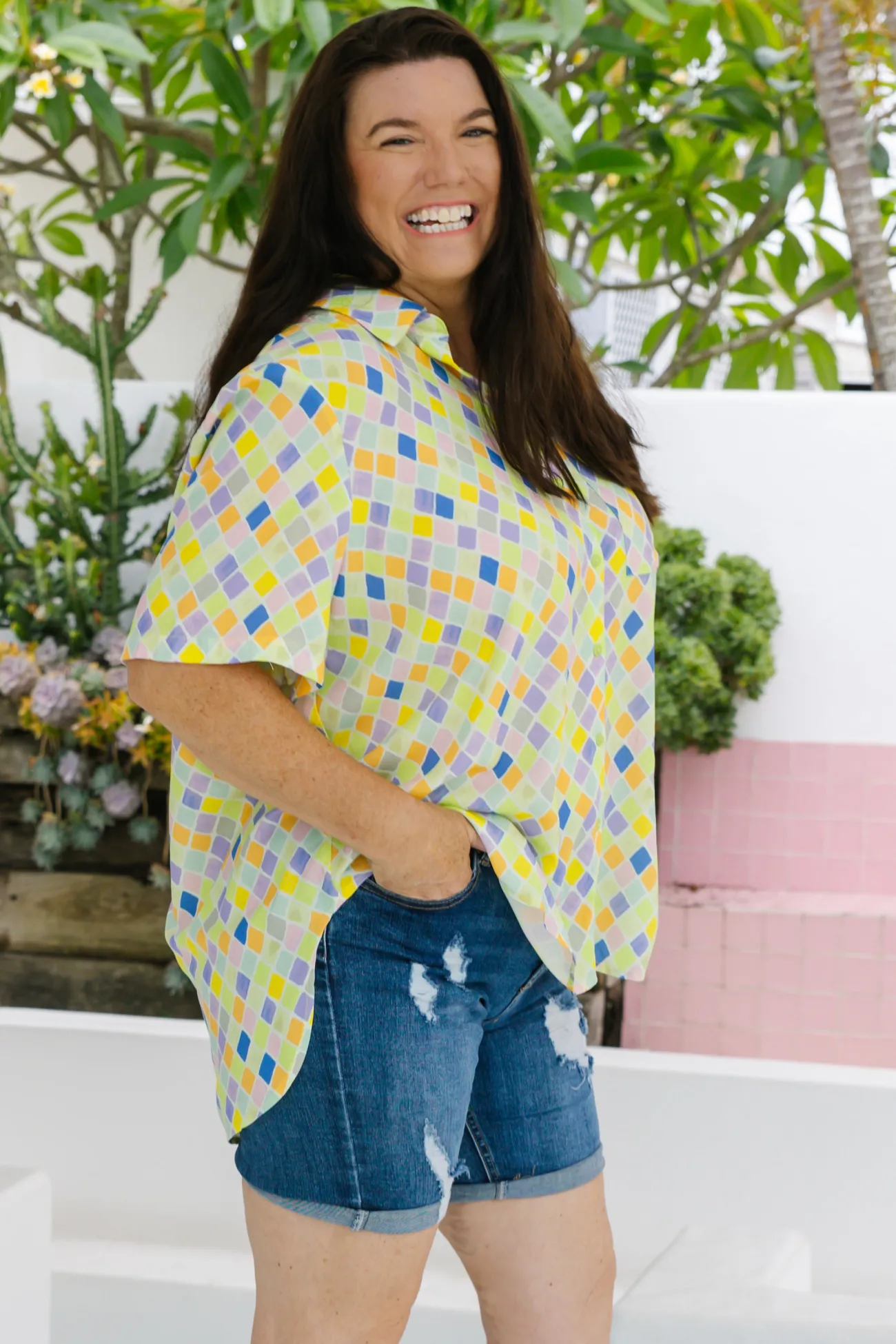 Proud Poppy Clothing Samara Shirt in Diced Online