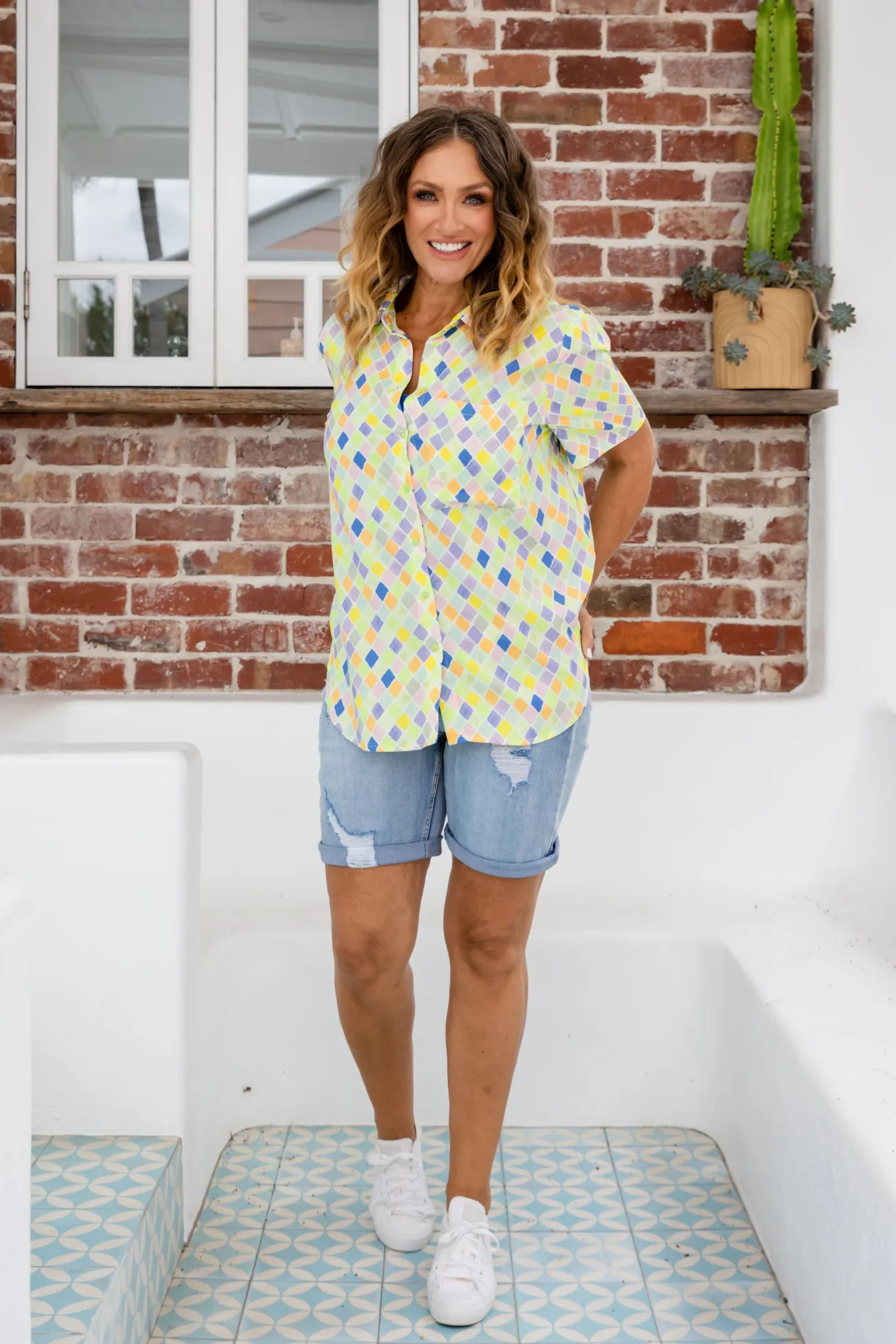 Proud Poppy Clothing Samara Shirt in Diced Online