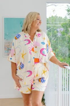 Proud Poppy Clothing Shelley Bamboo Blend Shorts in Crabby Patty CrabbyPatty New