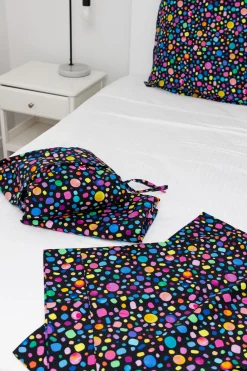 Proud Poppy Clothing Sleep Bright Black Pebble Sheet Set by Kasey Rainbow Clearance