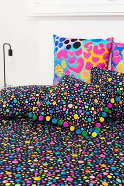 Proud Poppy Clothing Sleep Bright Black Pebble Sheet Set by Kasey Rainbow Clearance