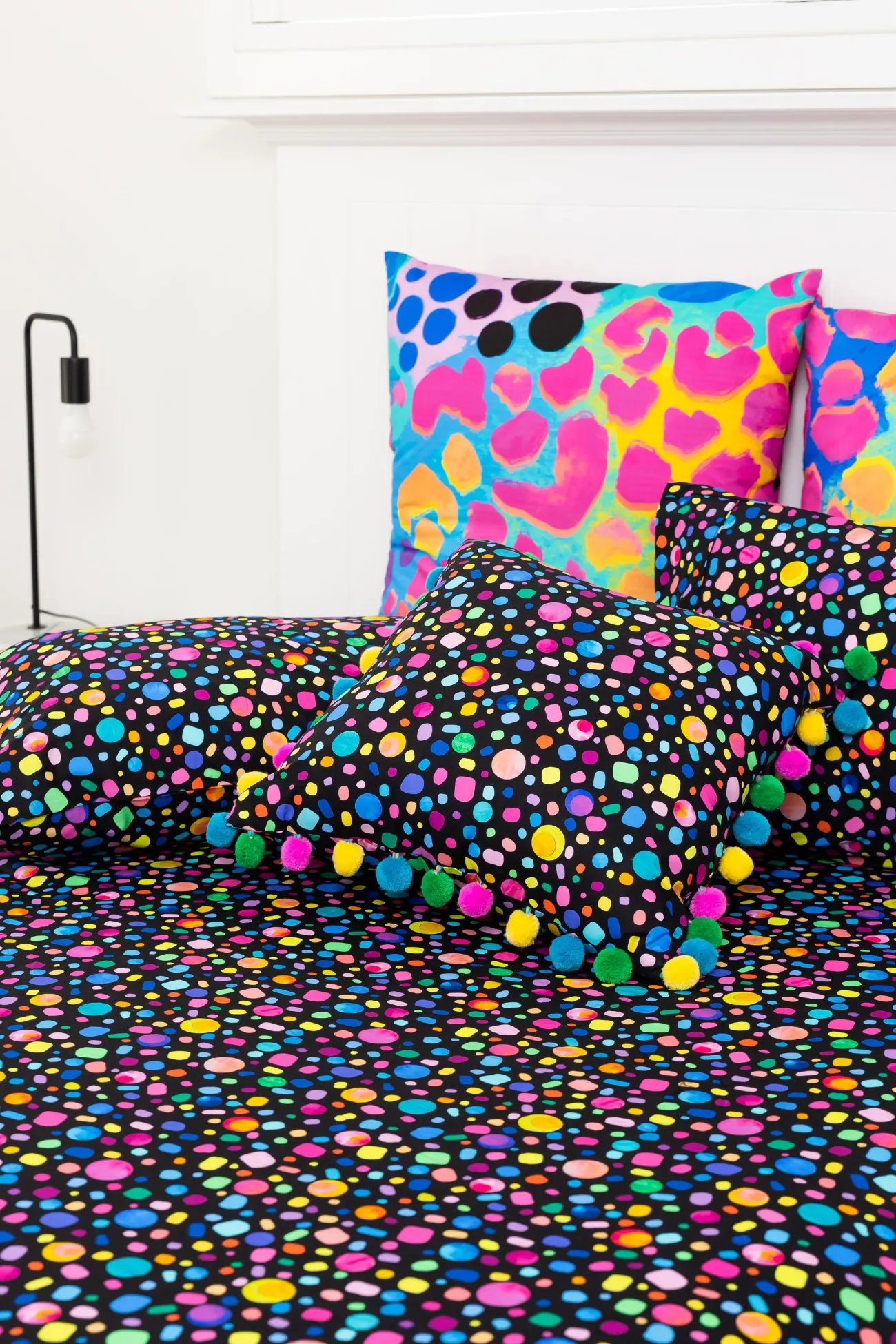 Proud Poppy Clothing Sleep Bright Black Pebble Sheet Set by Kasey Rainbow Clearance