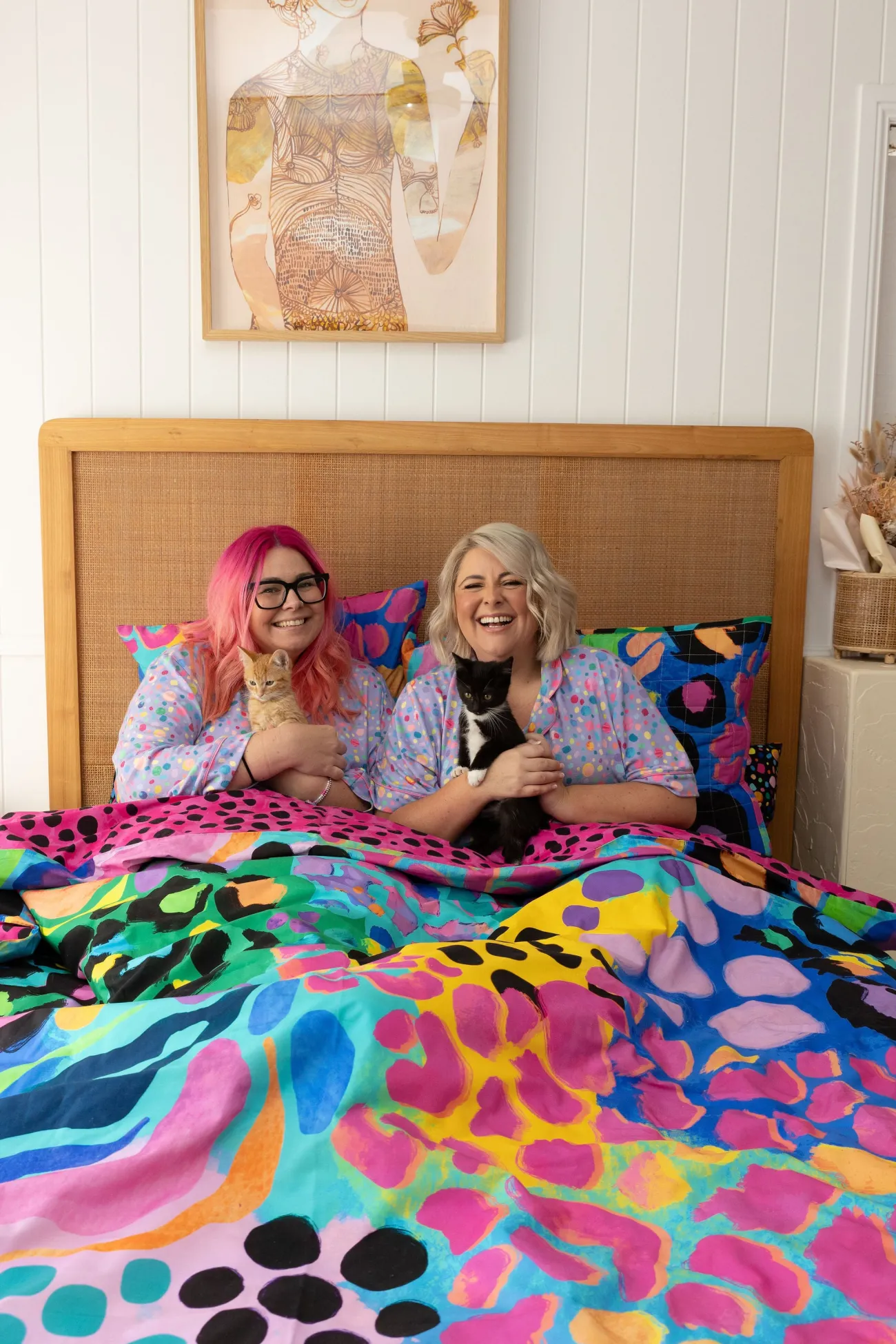 Proud Poppy Clothing Sleep Bright Electric Leopard Quilt Cover Set by Kasey Rainbow New