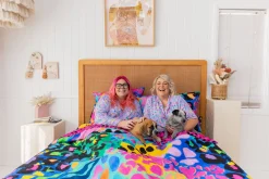 Proud Poppy Clothing Sleep Bright Electric Leopard Quilt Cover Set by Kasey Rainbow New