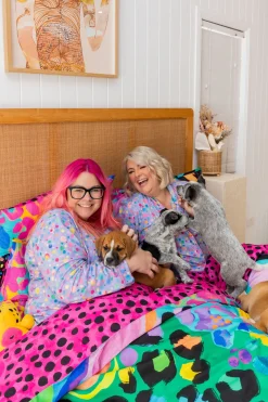 Proud Poppy Clothing Sleep Bright Electric Leopard Quilt Cover Set by Kasey Rainbow New