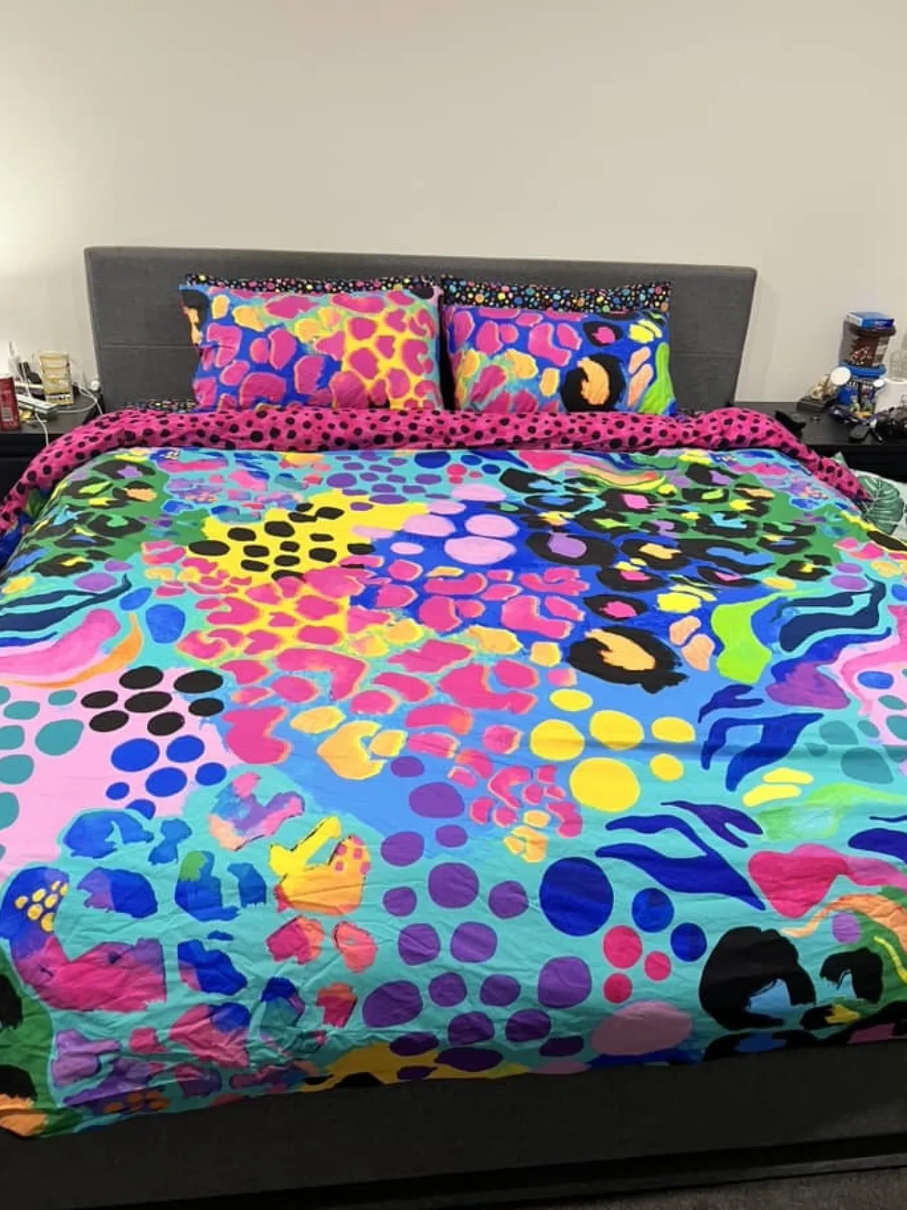 Proud Poppy Clothing Sleep Bright Electric Leopard Quilt Cover Set by Kasey Rainbow New