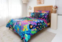 Proud Poppy Clothing Sleep Bright Electric Leopard Quilt Cover Set by Kasey Rainbow New