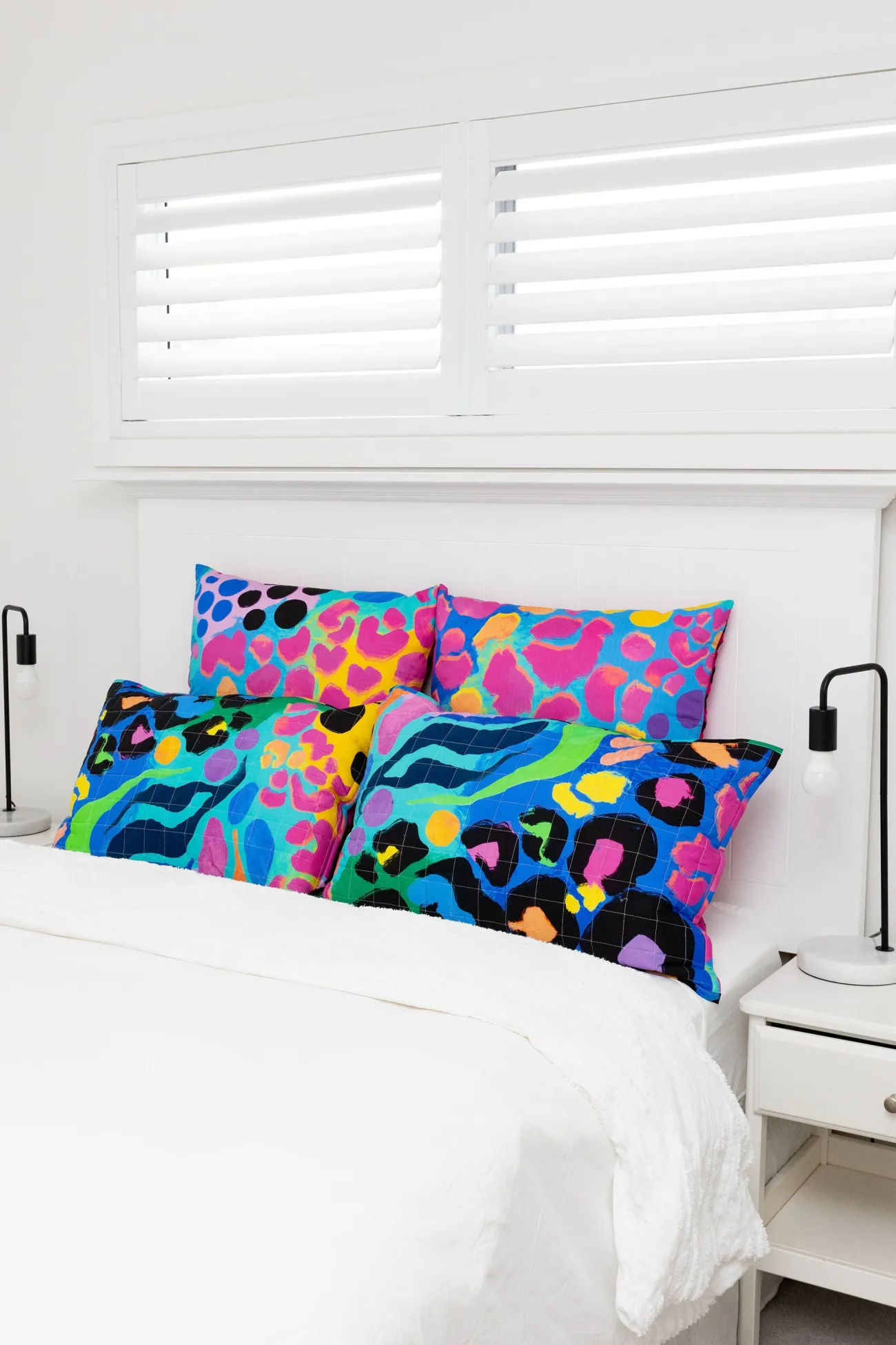 Proud Poppy Clothing Sleep Bright Electric Leopard Quilted Coverlet Set by Kasey Rainbow Clearance
