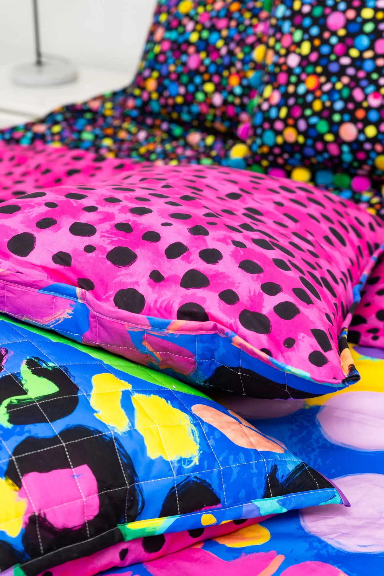 Proud Poppy Clothing Sleep Bright Electric Leopard Quilted Coverlet Set by Kasey Rainbow Clearance