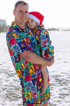 Proud Poppy Clothing Snowman Shirt & Shorts Pyjama Set in Christmas Checkers by Kasey Rainbow Clearance