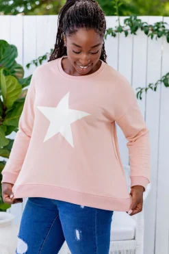 Proud Poppy Clothing Star Crew Sweater in Dusty Pink DustyPink Discount