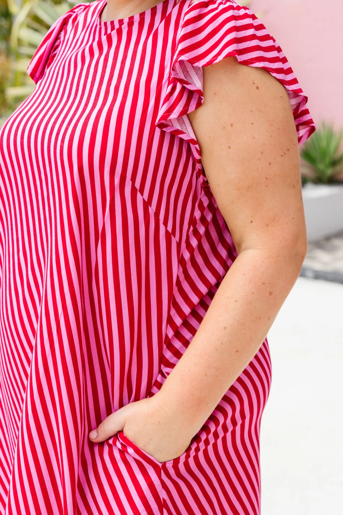 Proud Poppy Clothing Stevie Dress in Candy Stripe Pink/Red CandyStripePink/Red New