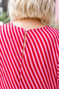 Proud Poppy Clothing Stevie Dress in Candy Stripe Pink/Red CandyStripePink/Red New