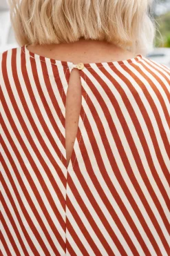 Proud Poppy Clothing Stevie Dress in Candy Stripe Rust CandyStripeRust Online