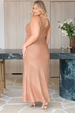 Proud Poppy Clothing Tallulah Maxi Dress in Rust & Gold Rust&Gold Discount