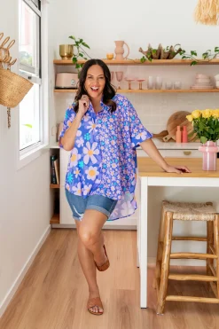 Proud Poppy Clothing Tammin Shirt in Lilac Daisies Online