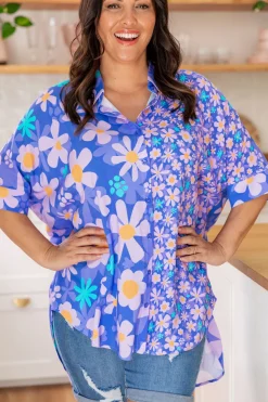 Proud Poppy Clothing Tammin Shirt in Lilac Daisies Online
