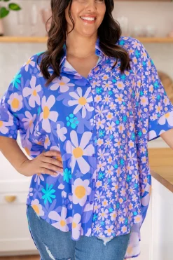 Proud Poppy Clothing Tammin Shirt in Lilac Daisies Online