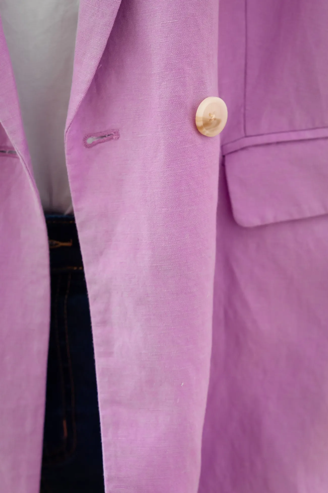 Proud Poppy Clothing Tammy Linen Blend Blazer in Berry Outlet