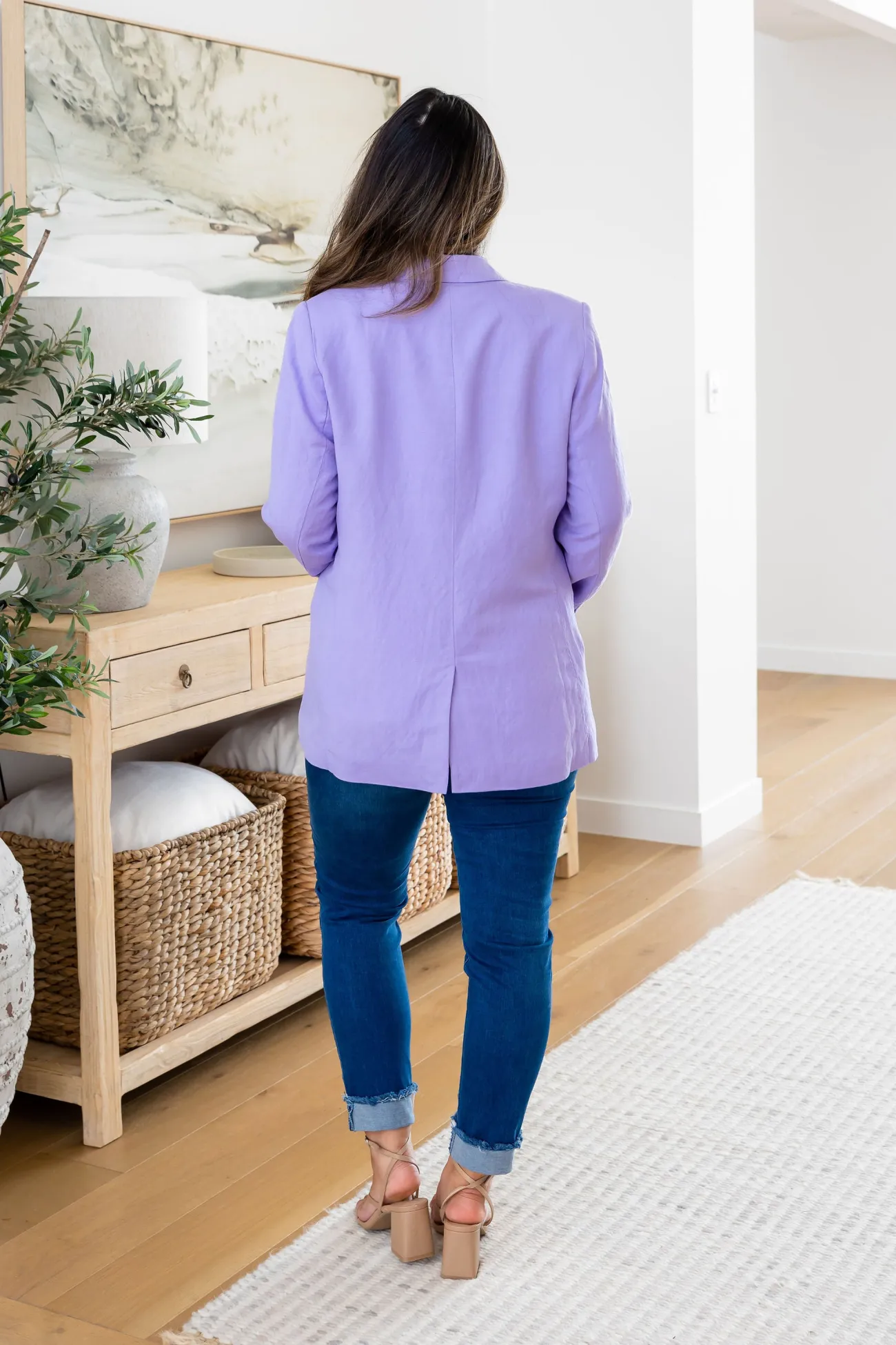 Proud Poppy Clothing Tammy Linen Blend Blazer in Lavender Sale