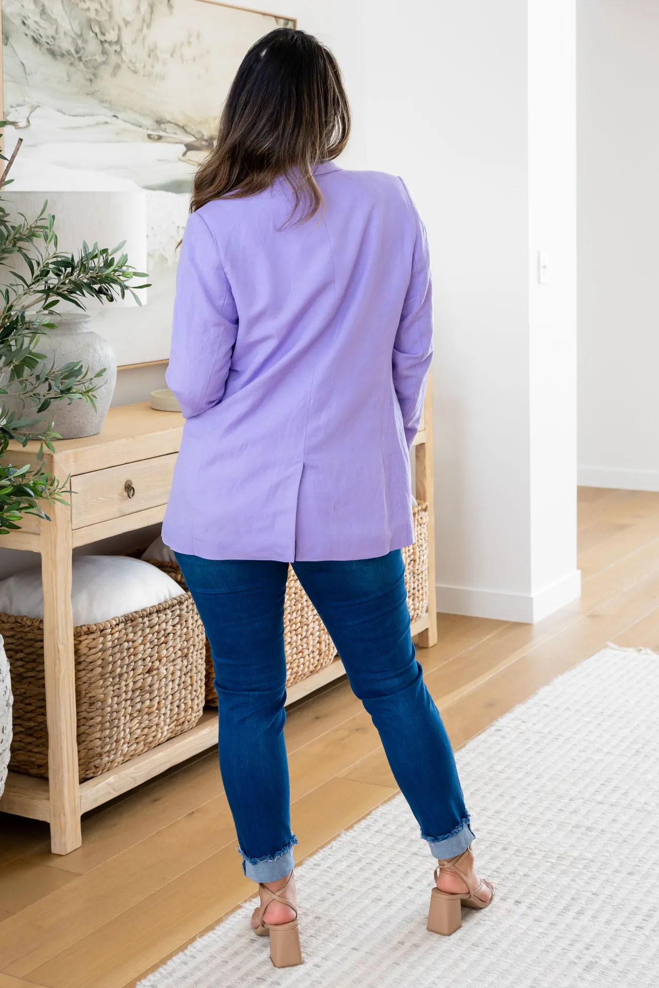 Proud Poppy Clothing Tammy Linen Blend Blazer in Lavender Sale