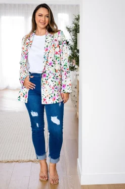 Proud Poppy Clothing Tammy Linen Blend Blazer in Rose Fleur RoseFleur New