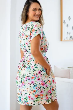 Proud Poppy Clothing Tee Linen Blend Dress in Rose Fleur RoseFleur Discount