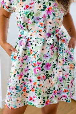 Proud Poppy Clothing Tee Linen Blend Dress in Rose Fleur RoseFleur Discount