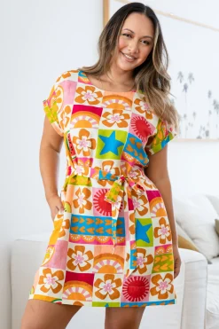Proud Poppy Clothing Tee Linen Blend Dress in Summer Crush SummerCrush Hot