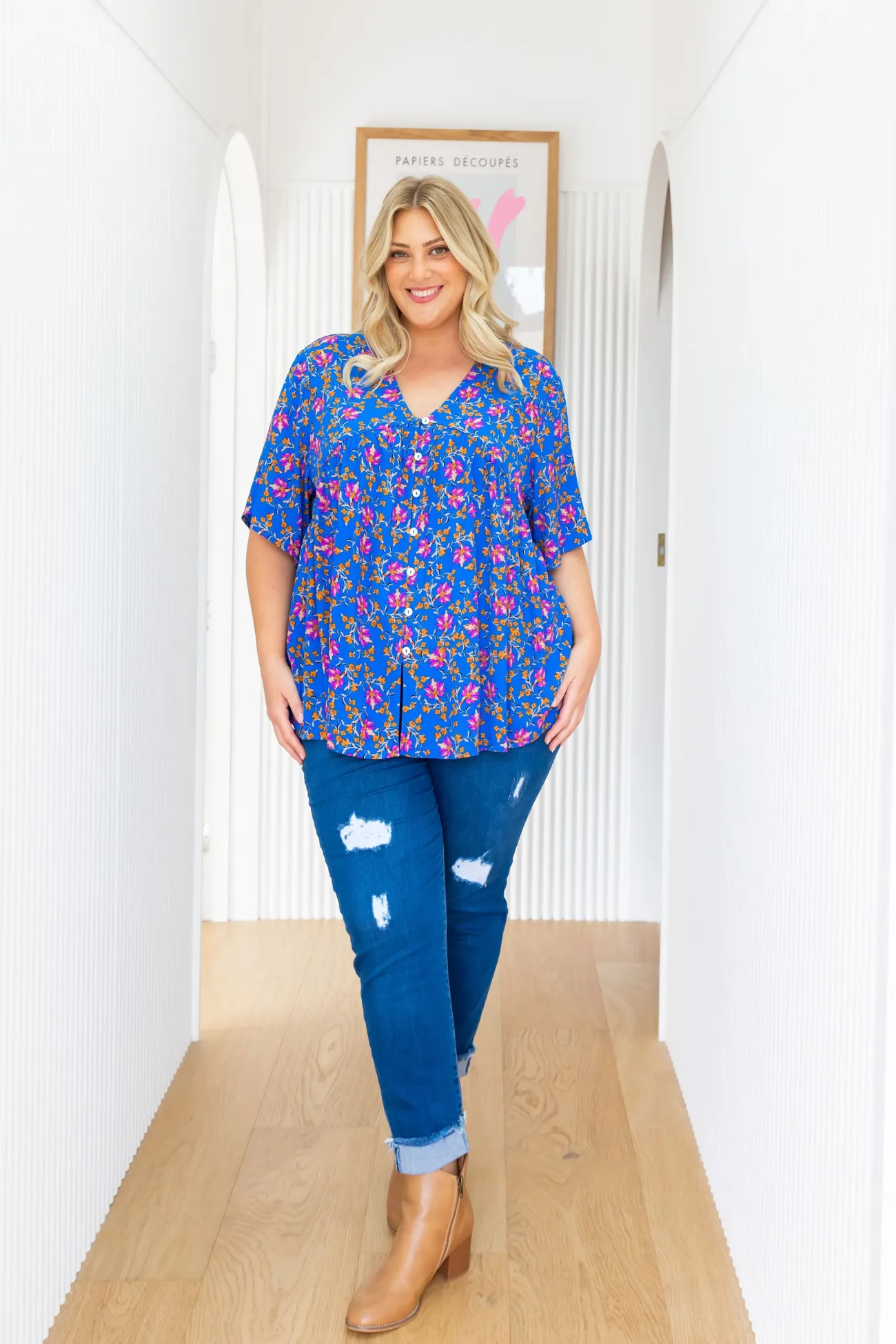 Proud Poppy Clothing Tiggy Peak Top in Winter Blooms WinterBlooms Fashion