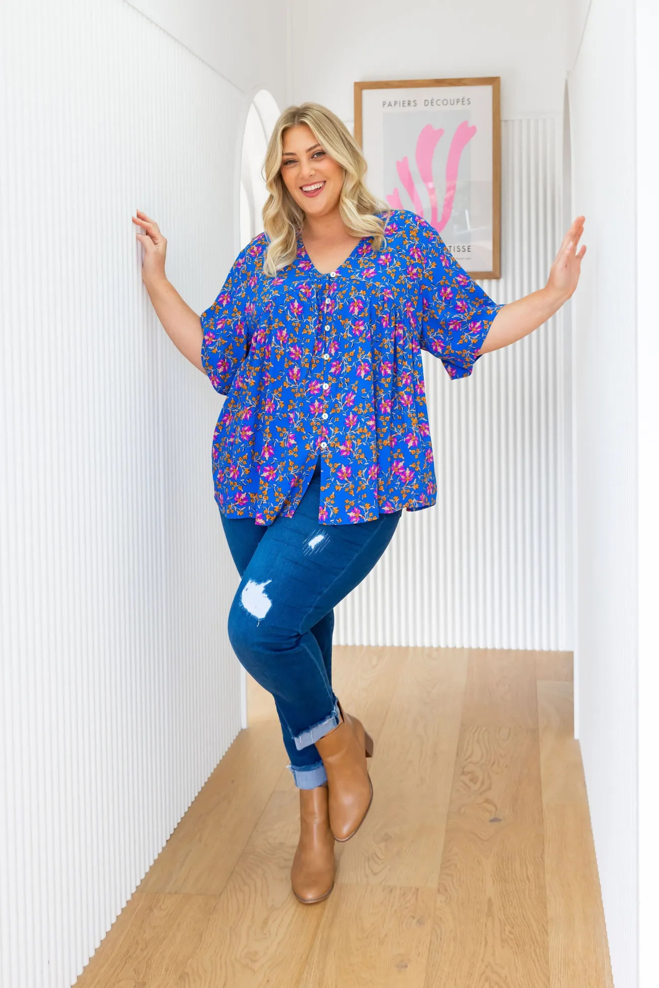 Proud Poppy Clothing Tiggy Peak Top in Winter Blooms WinterBlooms Fashion