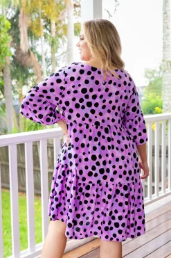 Proud Poppy Clothing *UNICORN* Bianca Dress in Purple Cheetah by Kasey Rainbow Outlet