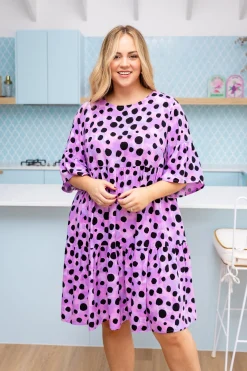 Proud Poppy Clothing *UNICORN* Bianca Dress in Purple Cheetah by Kasey Rainbow Outlet