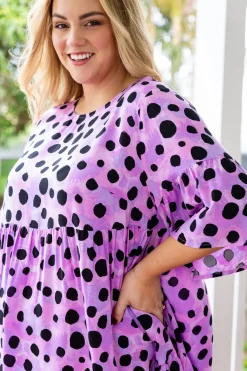Proud Poppy Clothing *UNICORN* Bianca Dress in Purple Cheetah by Kasey Rainbow Outlet