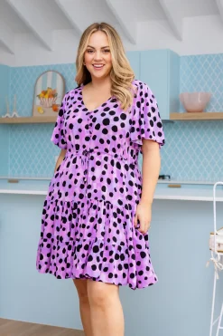 Proud Poppy Clothing *UNICORN* Charlie Dress in Purple Cheetah by Kasey Rainbow Discount