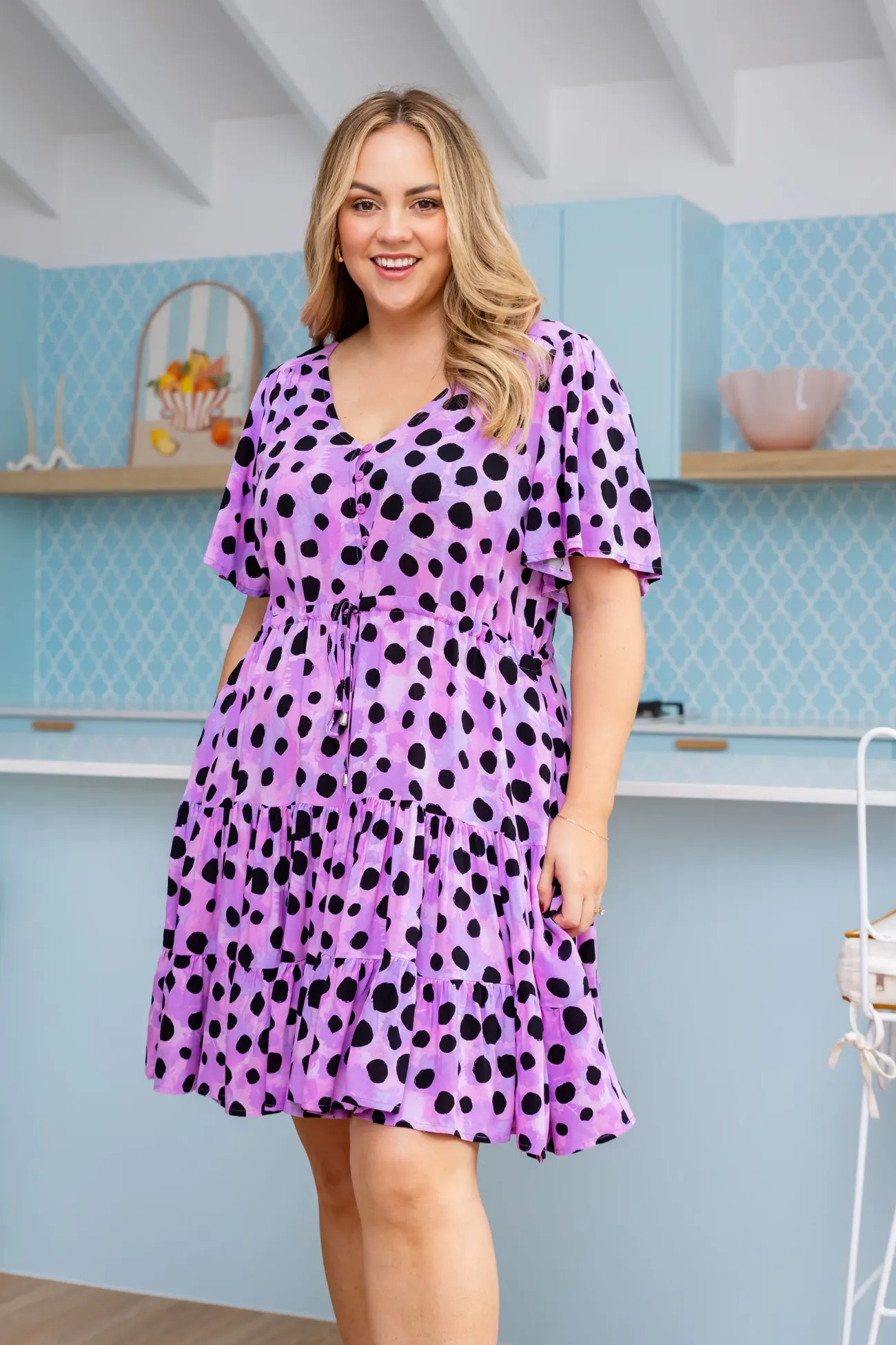 Proud Poppy Clothing *UNICORN* Charlie Dress in Purple Cheetah by Kasey Rainbow Discount