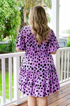 Proud Poppy Clothing *UNICORN* Charlie Dress in Purple Cheetah by Kasey Rainbow Discount