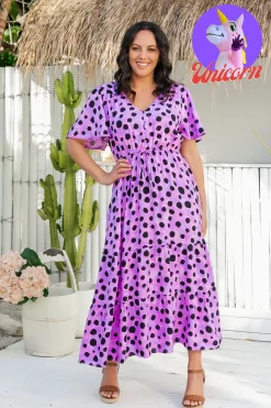 Proud Poppy Clothing *UNICORN* Charlize Maxi Dress in Purple Cheetah by Kasey Rainbow Fashion